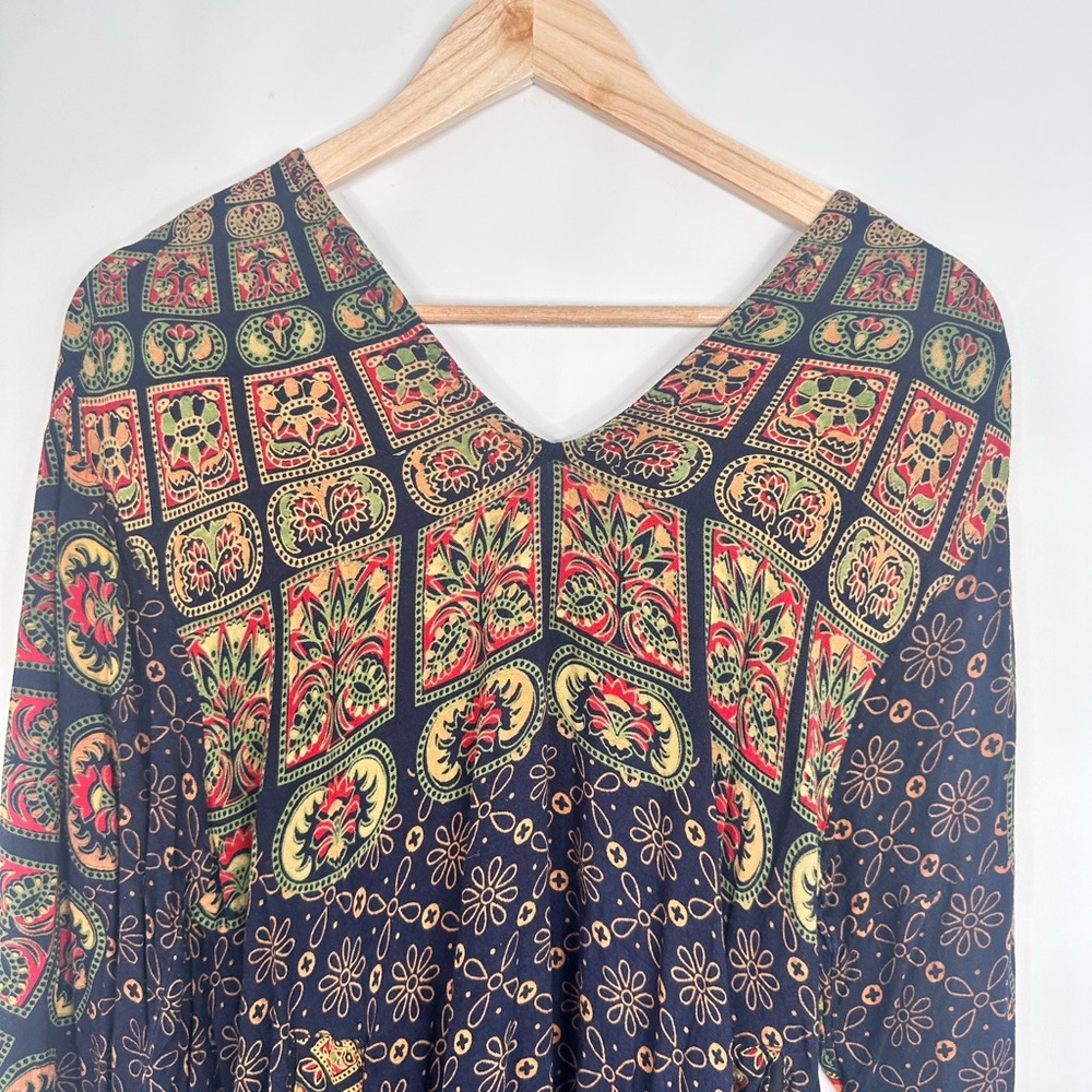Sacred Threads Black and Red Patterned Tunic - Picture 2 of 12